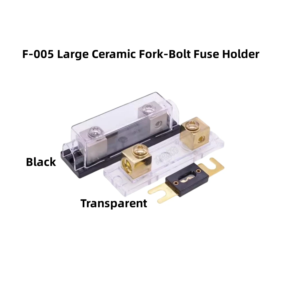 

F-005 Large Ceramic Fork-Bolt Fuse Holder/Box For Modification Of Large Cars/Trucks/RVs High-Current Inverter Transparent/Black