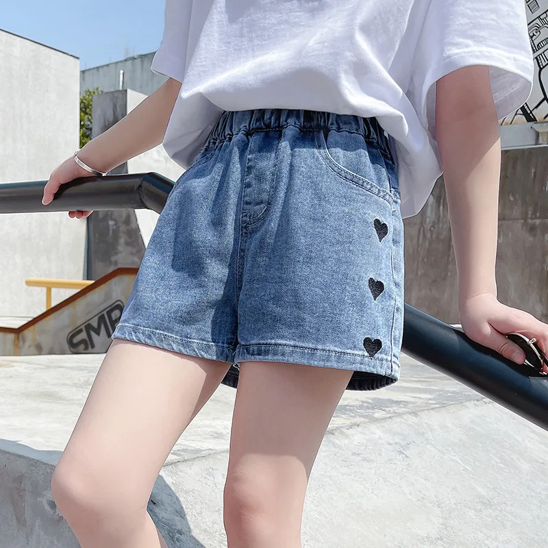 Girl Jeans Shorts Kids Denim Short Pants Baby Casual Shorts Beach Bottoms Fit 4-13 Years Child Summer Clothes