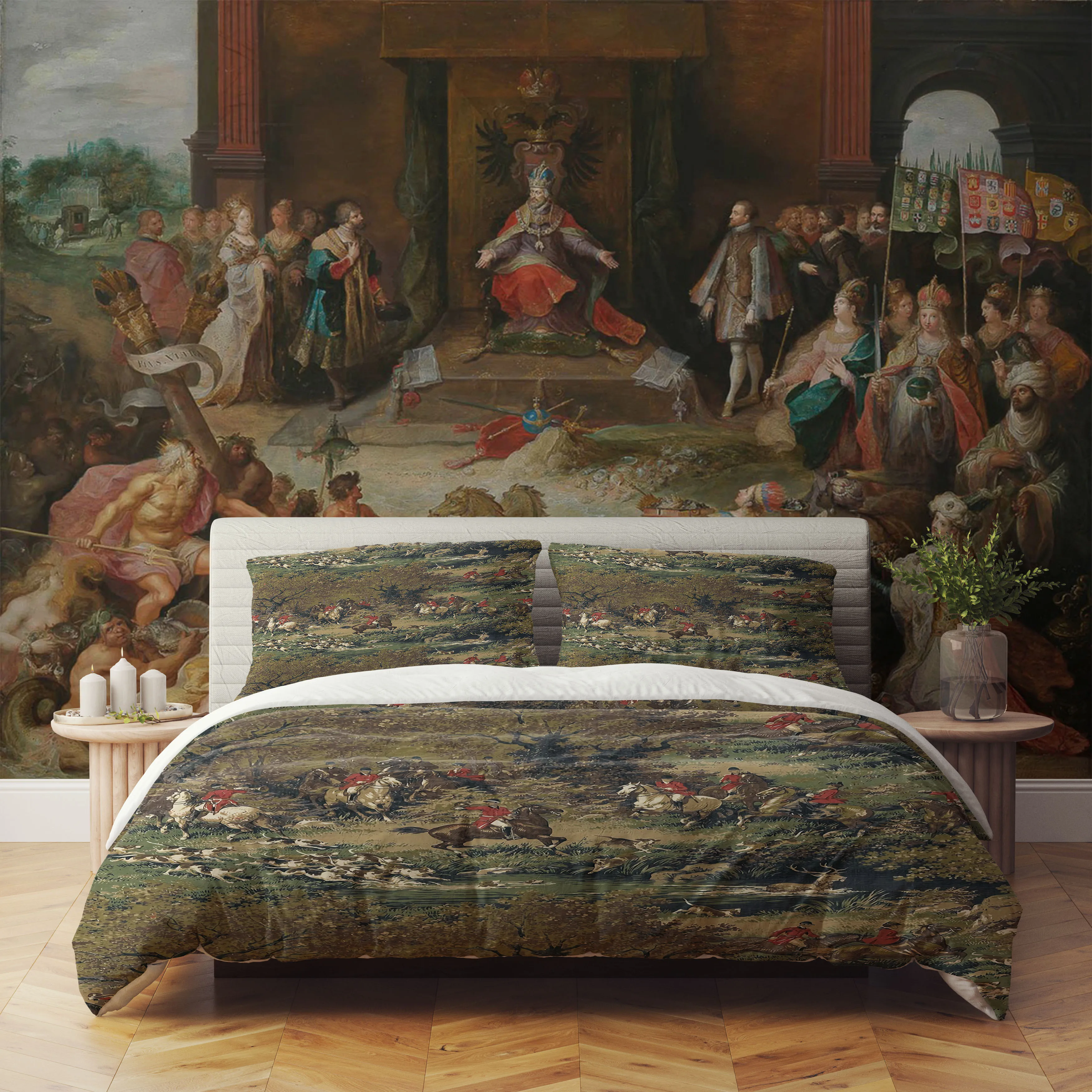 Juego de Funda de Edredón Versalles Chivalry, Juego de Ropa de Cama para Cama King, Queen, Doble, Individual