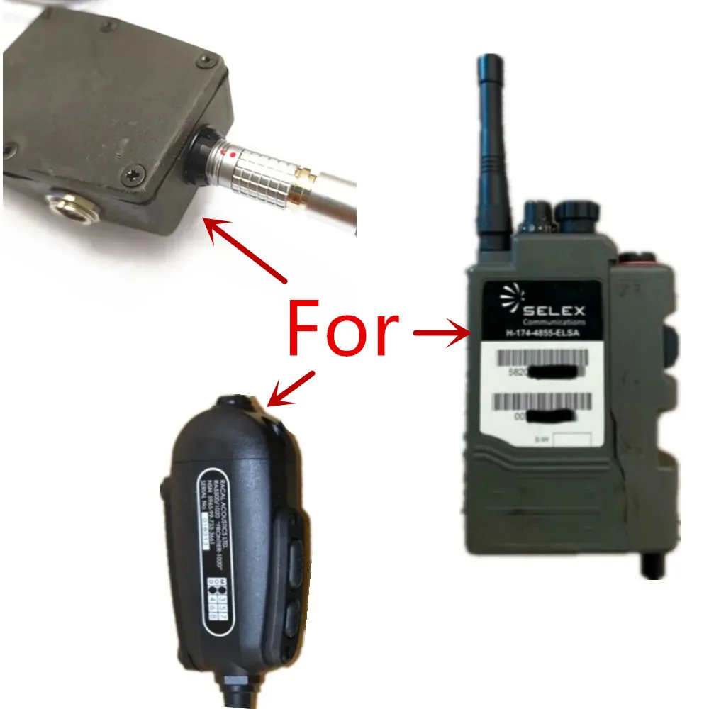 Adattatore per cuffie tattiche da 5 pin per Nexus TJ-101 Adattatore per cavo NATO per radio H4855 per Bowman PRR, per Selex CT