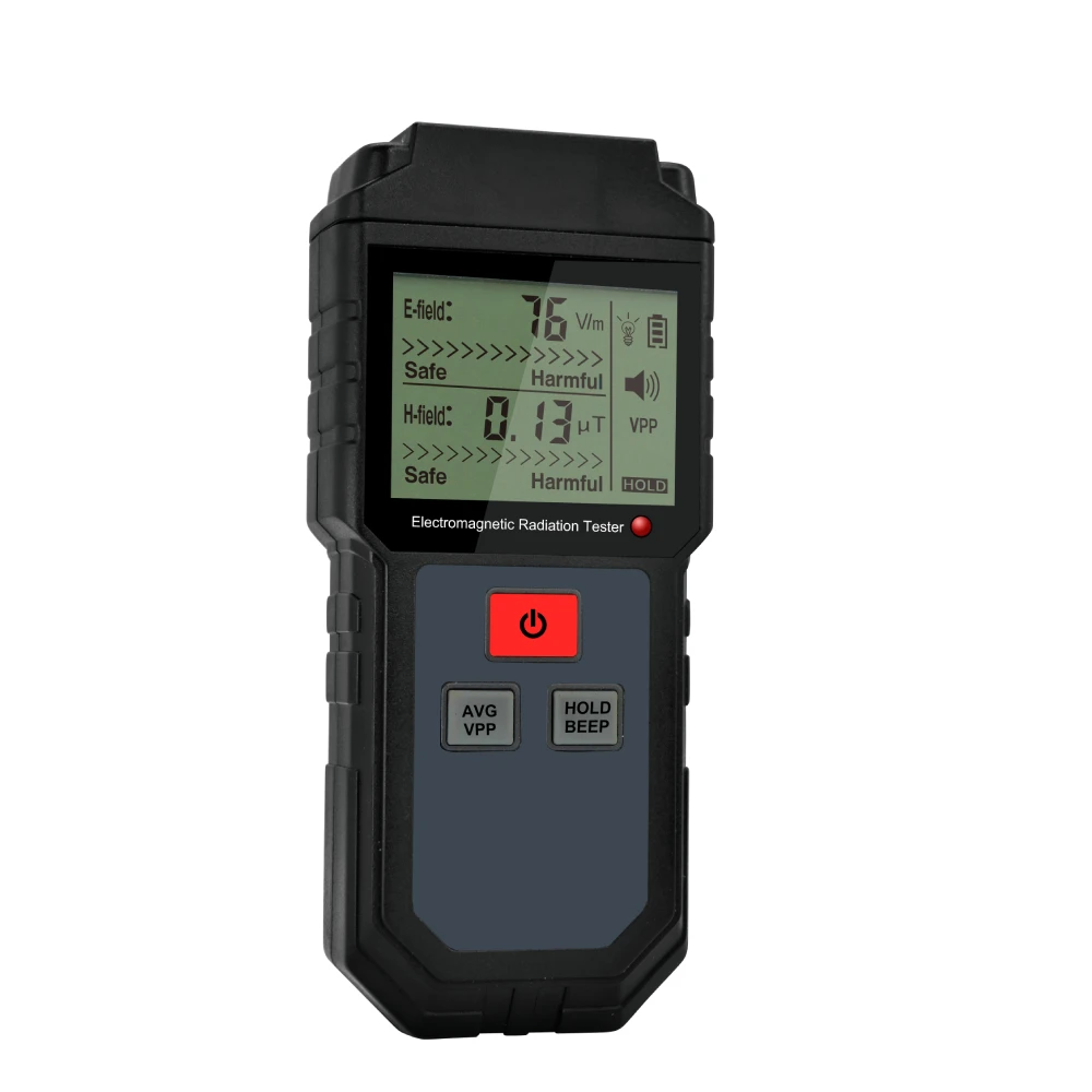 Electromagnetic Radiation Tester Electric Field & Magnetic Field Dosimeter Tester Sound and Light Alarm