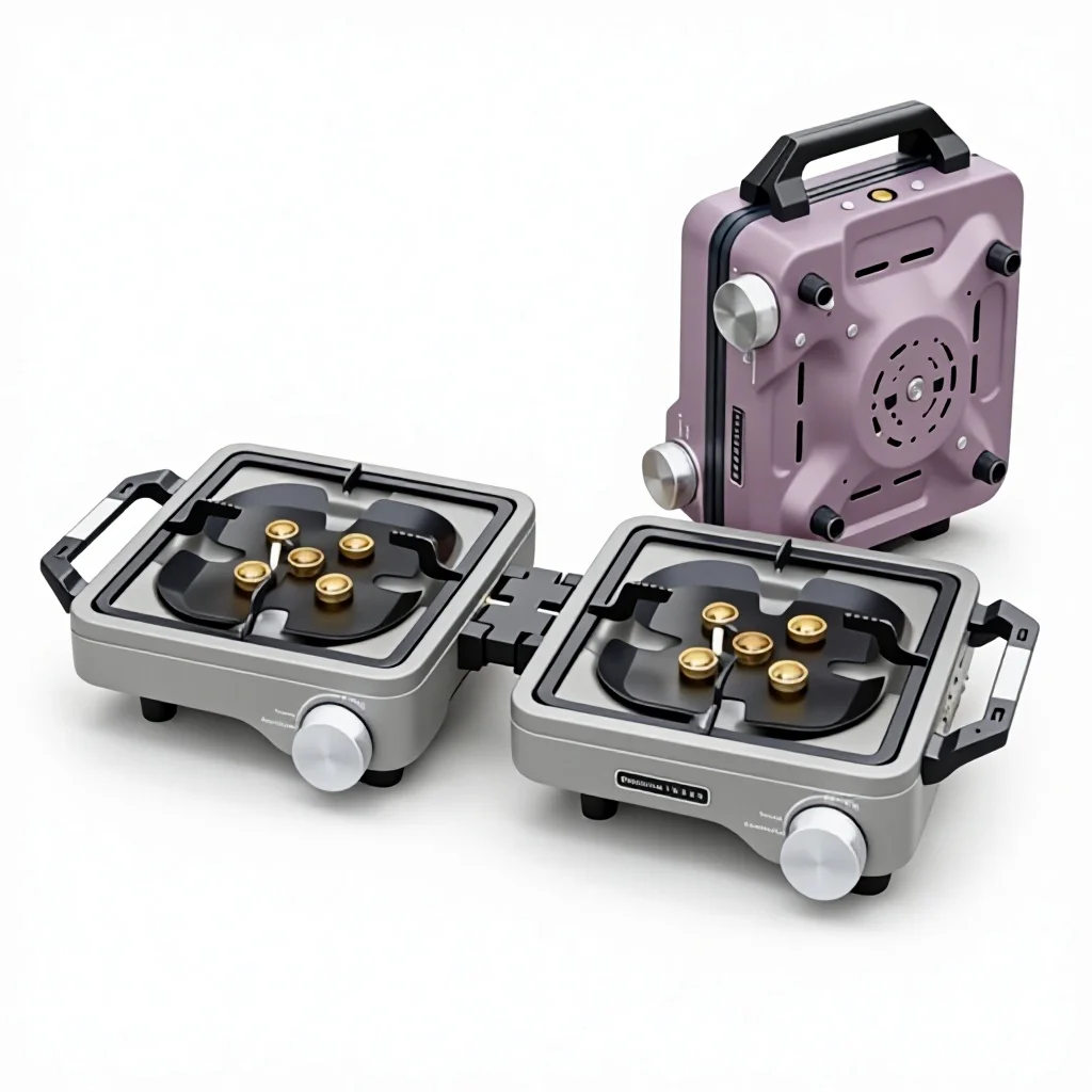 

TL Foldable Lightweight Automatic Windproof Portable Explosion-Proof Split Double Burner Gas Stove All Seasons High Camping