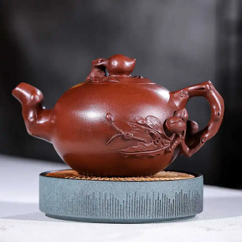 

Yixing Zisha Teapot Original Mineral Clear Clay Big Peach Shaped Xi Shi Teapot Famous Handmade550Ml
