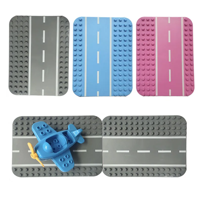 Plaque de base de route d'autoroute de ville de gros points, plaque de base pour les grandes nuits de construction, compatible bricolage, brique MOC At, 25.5x19cm, 12x16