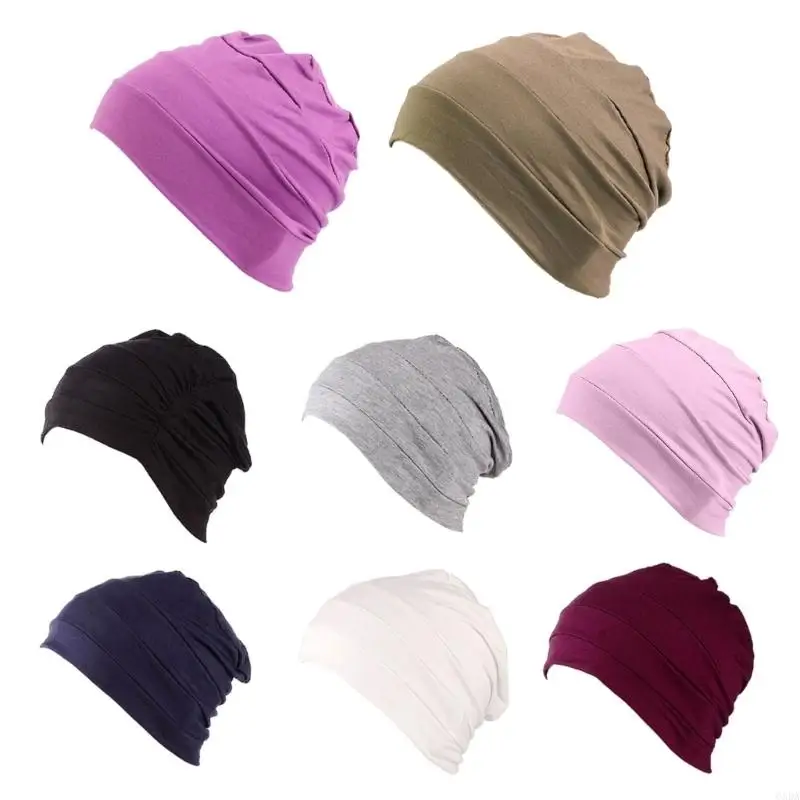 Women Headwear Cap Under Hat Comfy Chemo Cap Chemo Hats Skullies Beanie 6XDA