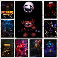 Popula Game Movie FNAF Five-nights-At-Freddys Poster Self-adhesive Art Waterproof Paper Sticker Coffee House Bar Room Wall Decor