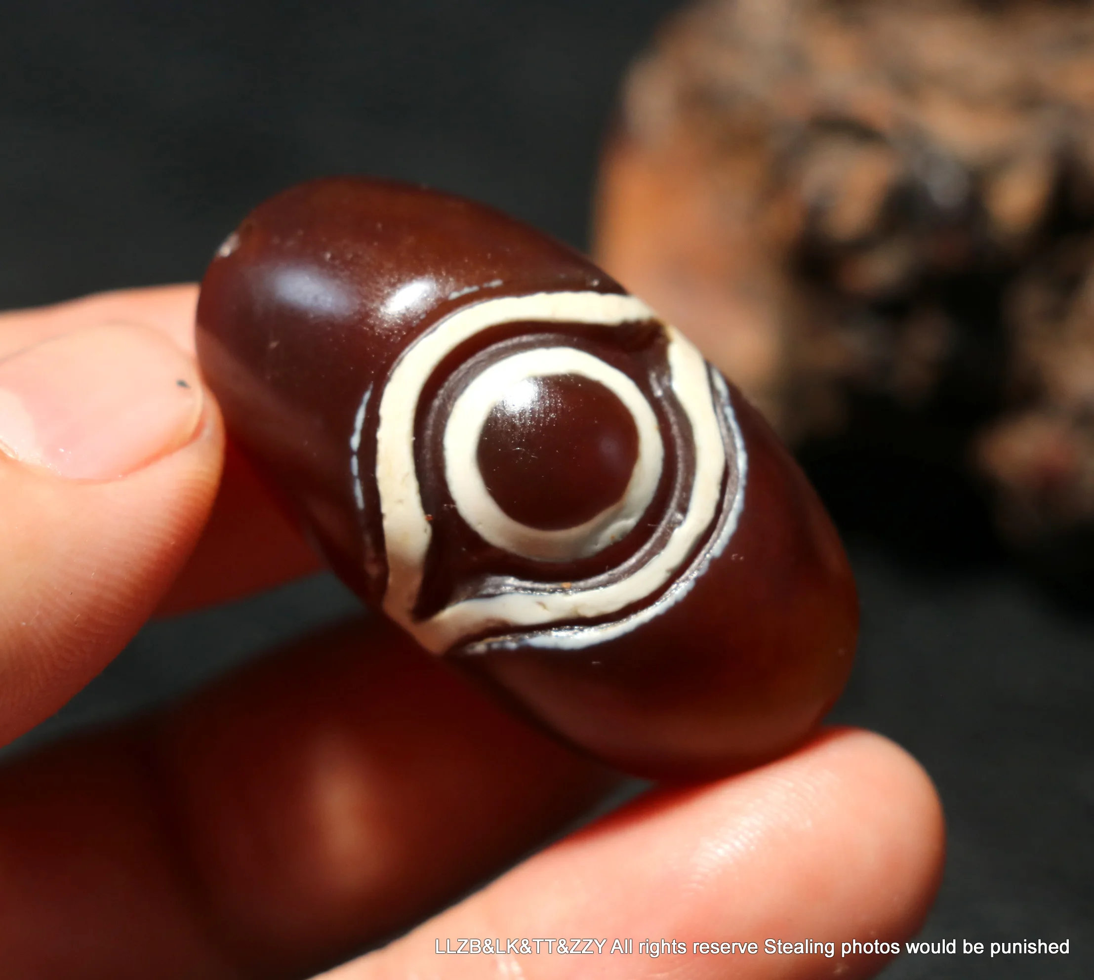 Big Treasure  Timestown UPD21267A1 Tibetan Top Agate Sculptural Goat Eye Heaven Eye Buddha Eye Carving dZi Bead Pendant P22A3