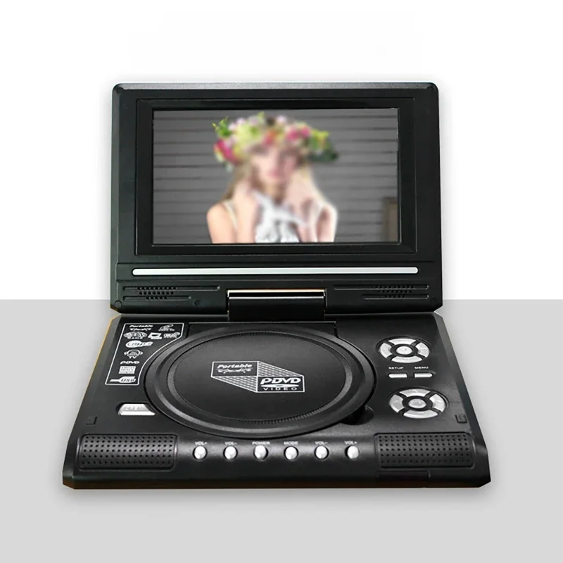 Mini DVD Player 7.8 inch Desktop Digital Smart TV CD EVD Disc Players Remote Control Portable Travel 270° Rotatable Screen