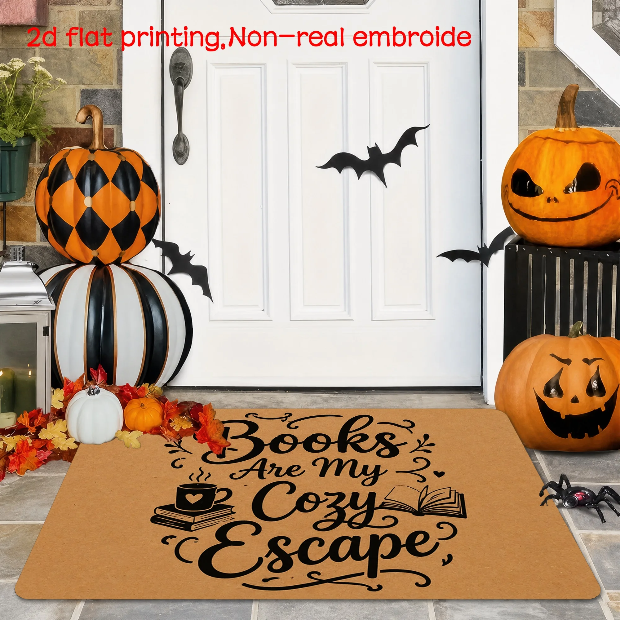 Lava Rock Doormat Cracked Stone Hot Magma Pattern Rectangular Non Slip Welcome Floor Rug 2D Mat for Creative Indoor Entry Decor