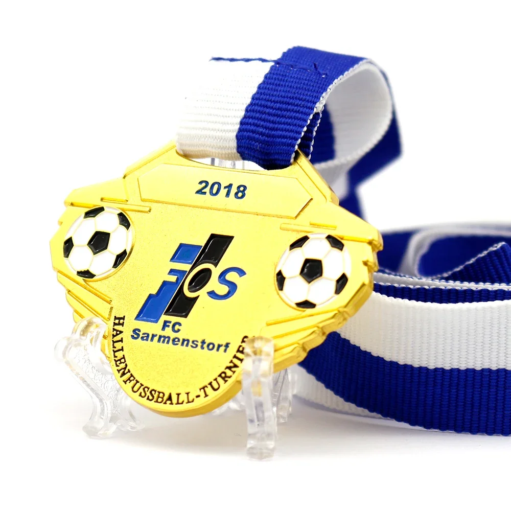 Gold Silver Bronze Zinc Alloy Custom Coins Office Anniversary Sports Awards Souvenir Medals with Short Ribbon Safety Pins