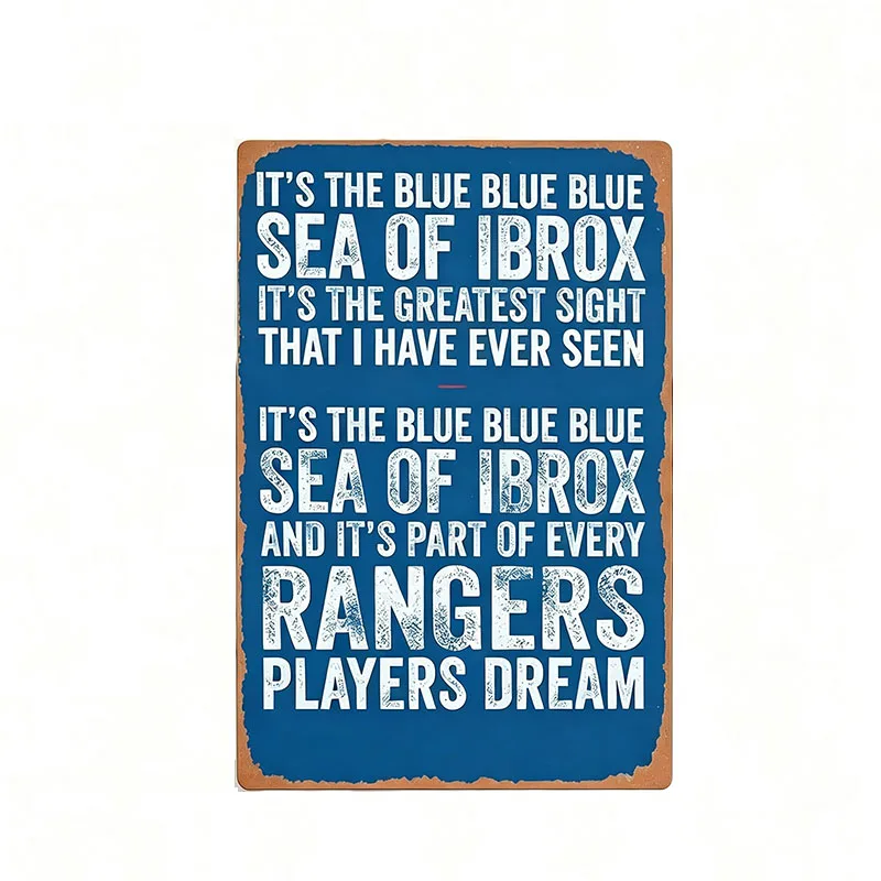 Rangers FC Metal Tin Sign 
