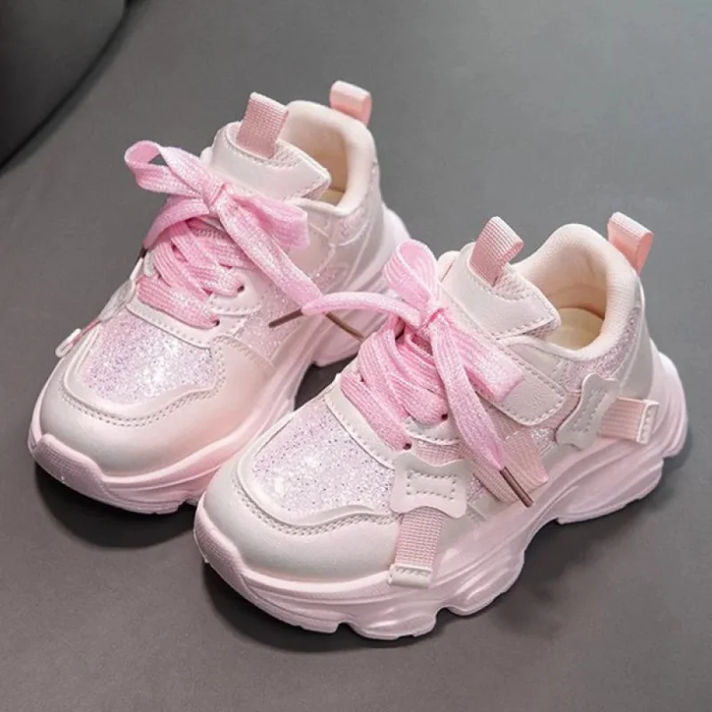 

Korean Style Princess Sport Shoes For Girls Trend Fashion Teenager Kid's Sneakers Lightweight Breathable Girl's Running Shoes