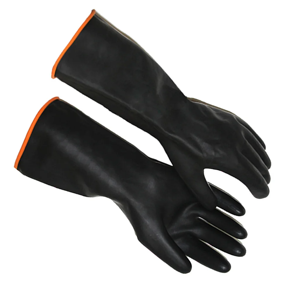 

1Pair Rubber Gloves Long Waterproof Durable Natural Latex Protective Gloves for Industrial Cleaning Car Washing Household