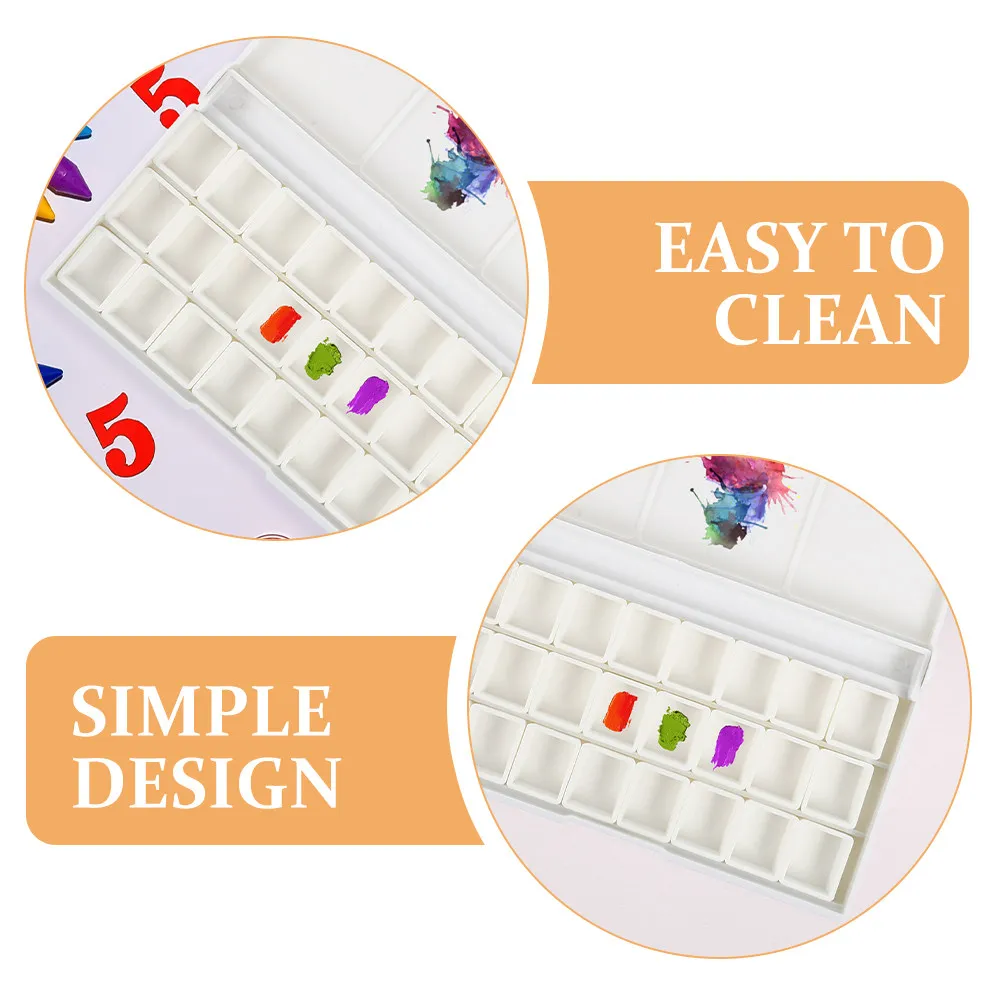 1Set Watercolor Pigment Box Stable Lightweight Painting Color Mixing Plate Portable DIY Pigment Holder Watercolor Case for Art