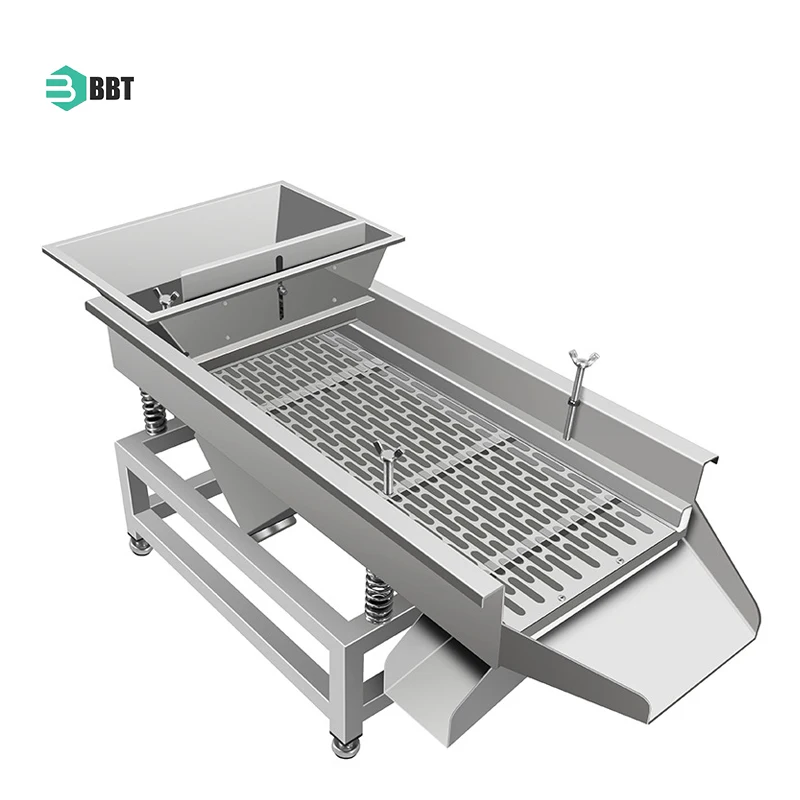 Hot Selling Stainless Steel Linear Vibrator Screen Sieve With Motor For High Productivity Sawdust Wood Chips Separation