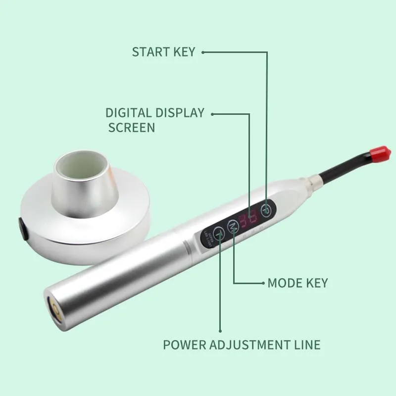 Dental Wireless Led Curing Light Dentist Cordless Ajustable Blue Light 5W Curing Lamp Machine Solidify ≥1200mw/c㎡ Color Options