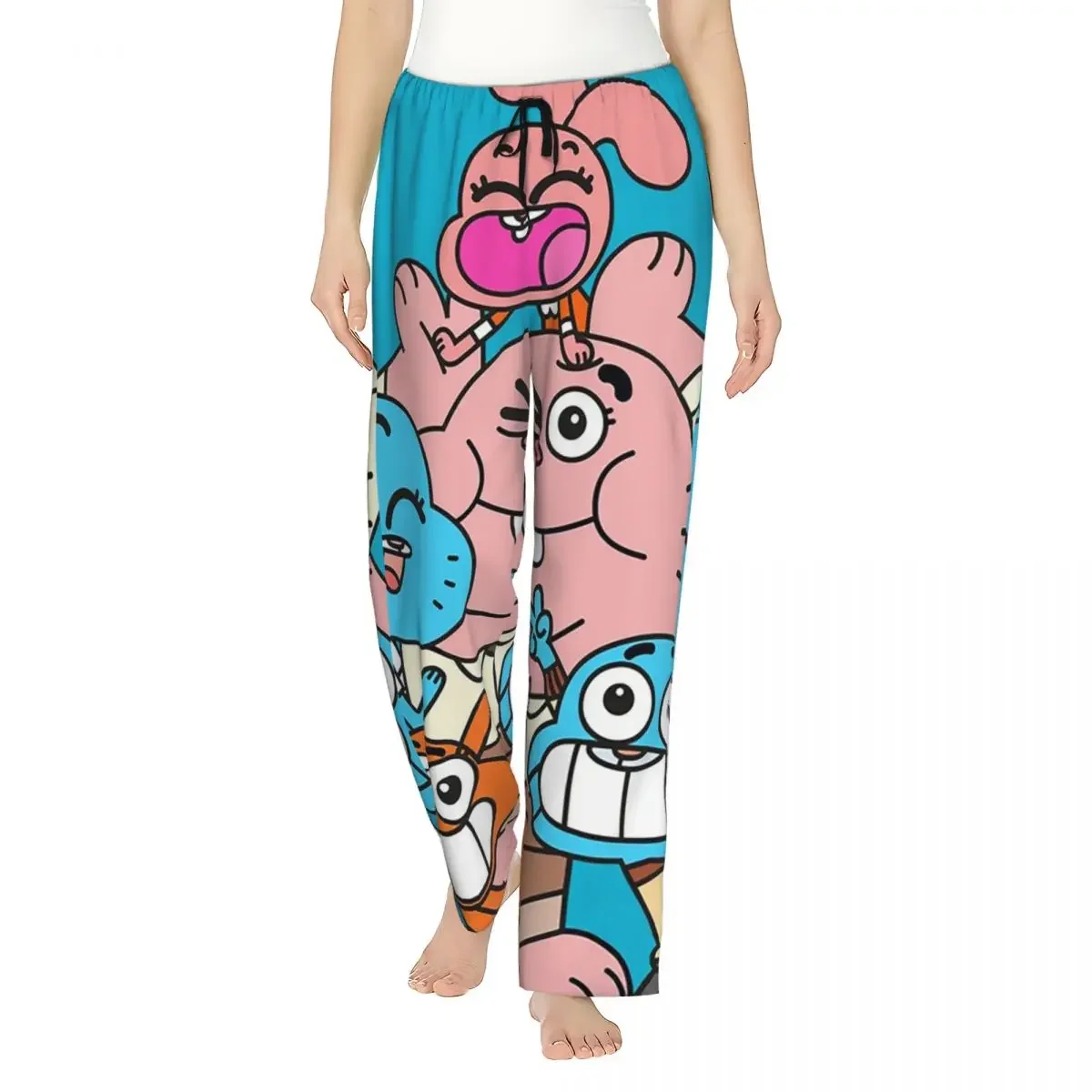 

Custom The Amazing World Of Gumball Women Pajama Pants Lounge Sleep Sleepwear Bottoms with Pockets