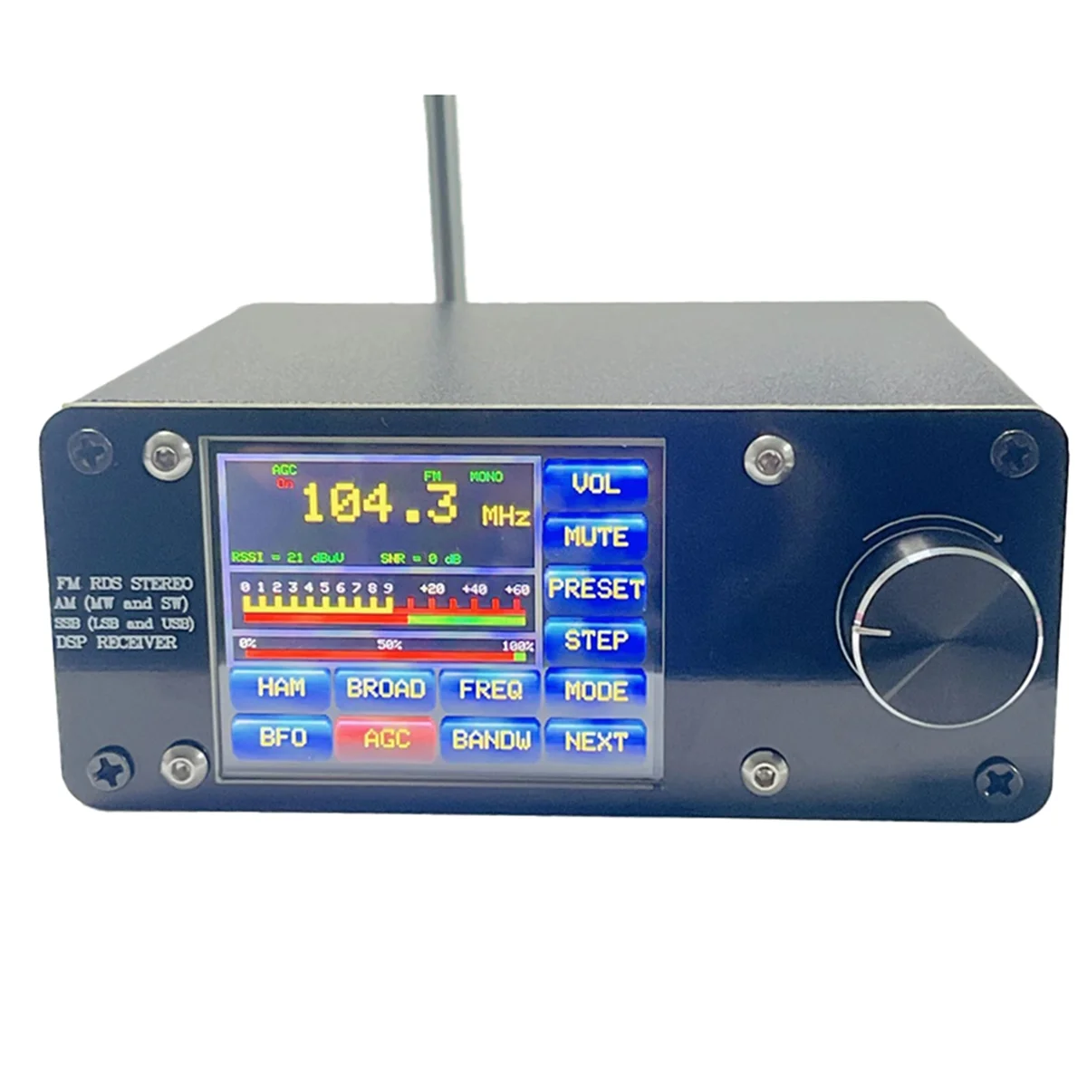 QA88X SI4732 Full-Wave Band Radio Receiver FM LW MW SW SSB Support Broadcast Searching 2.4inch Touching Screen Receiver