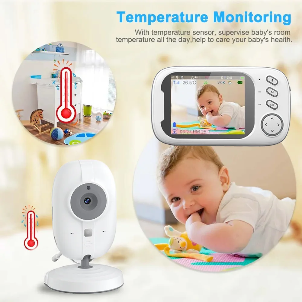 ABM600 3.5-inch Real-time Video Caregiver Baby Monitor Upgraded Camera