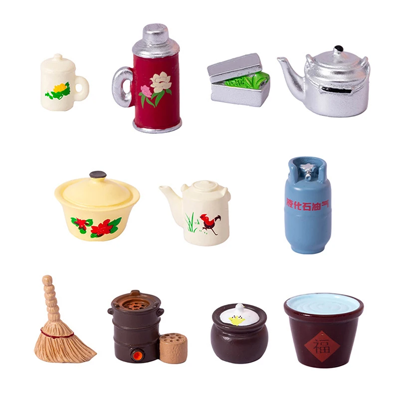 1 قطعة دمية صغيرة موقد الفحم غلاية خزان الغاز نموذج لوازم المطبخ دمى أثاث منزلي اكسسوارات الديكور