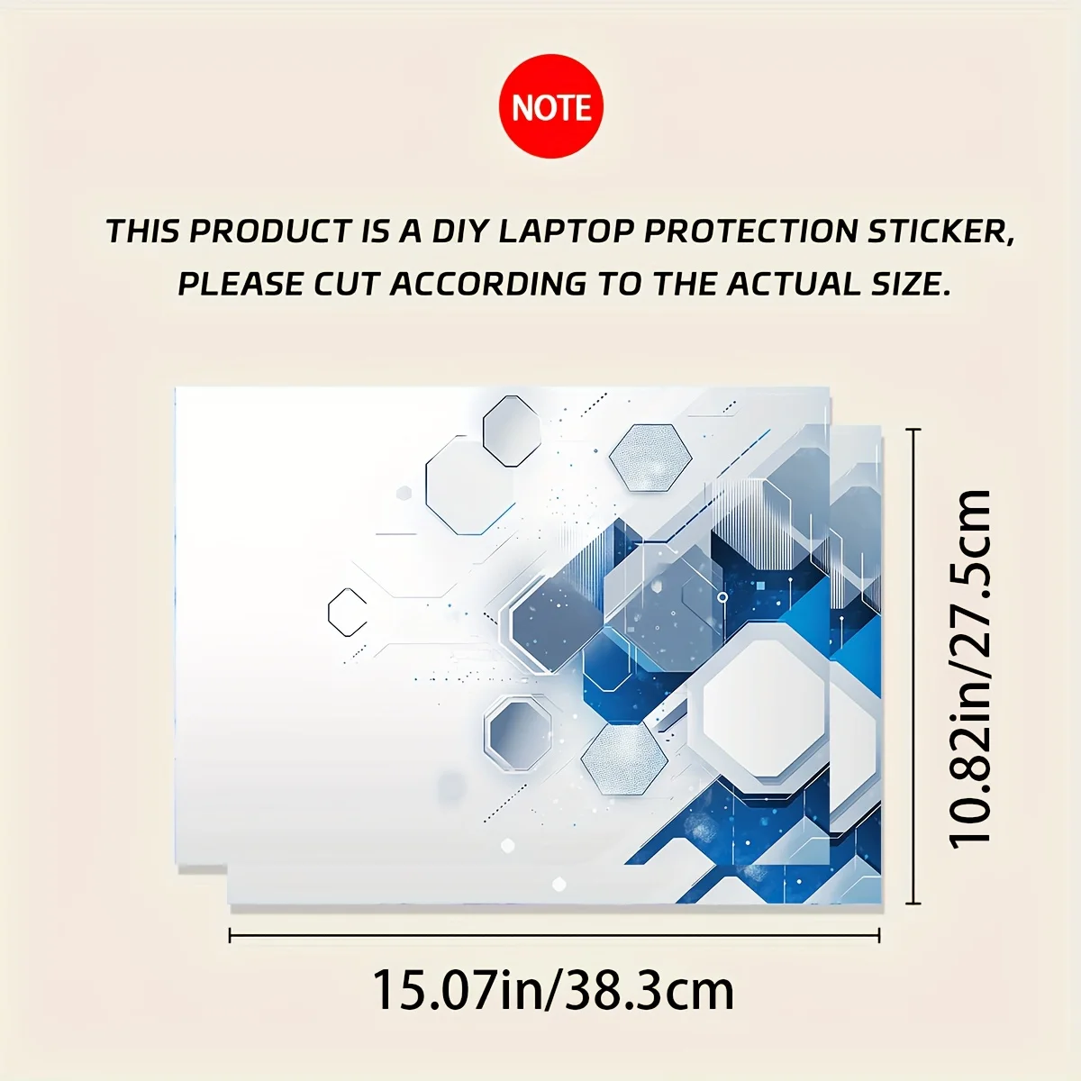 2-Pack Pattern Laptop Art Geometric Decal Case, Universal Netbook Skin Sticker Non-reusable Laptop Skin, Scratch Resistant