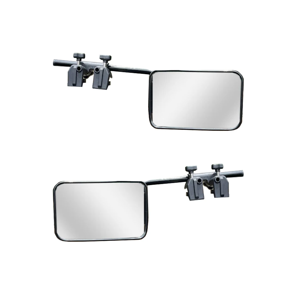 1 paire Rotatif De Remorquage De Voiture Miroir De Verre de PP Réglable Rétroviseurs De Remorquage Universel clipsable Rectangle Forme Miroir Latéral