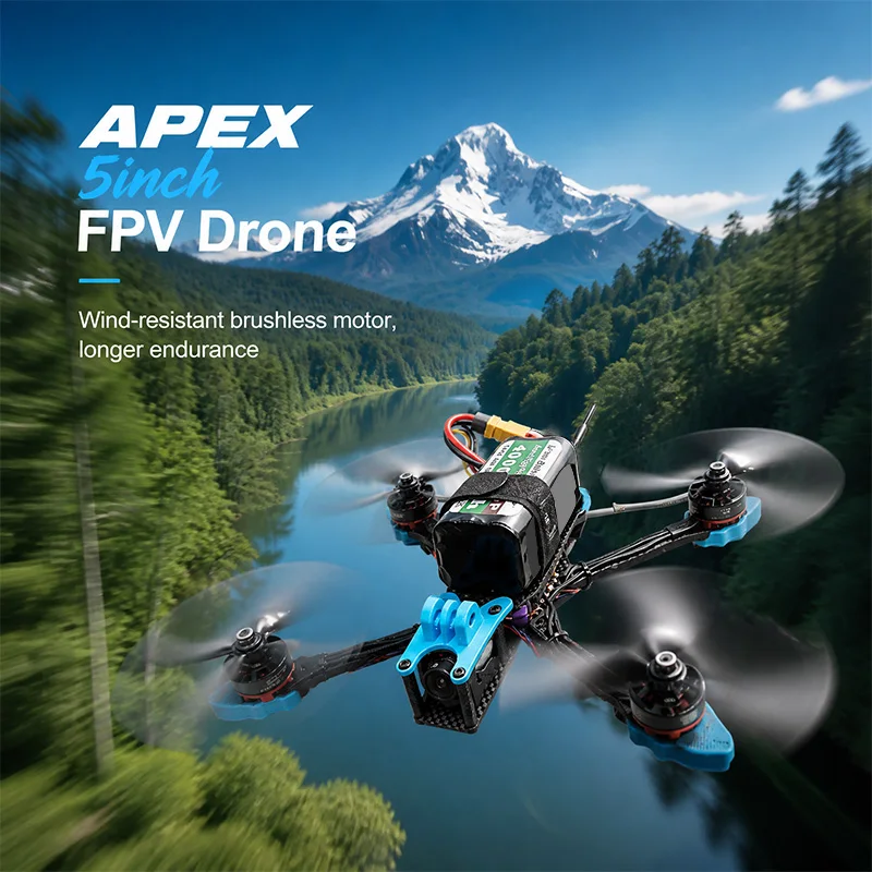 

APEX 5inch FPV Drone Frame Kit Carbon Fiber Racing Drone Quadcopter Freestyle INAV Beatflight F722 M10 GPS Flight Control