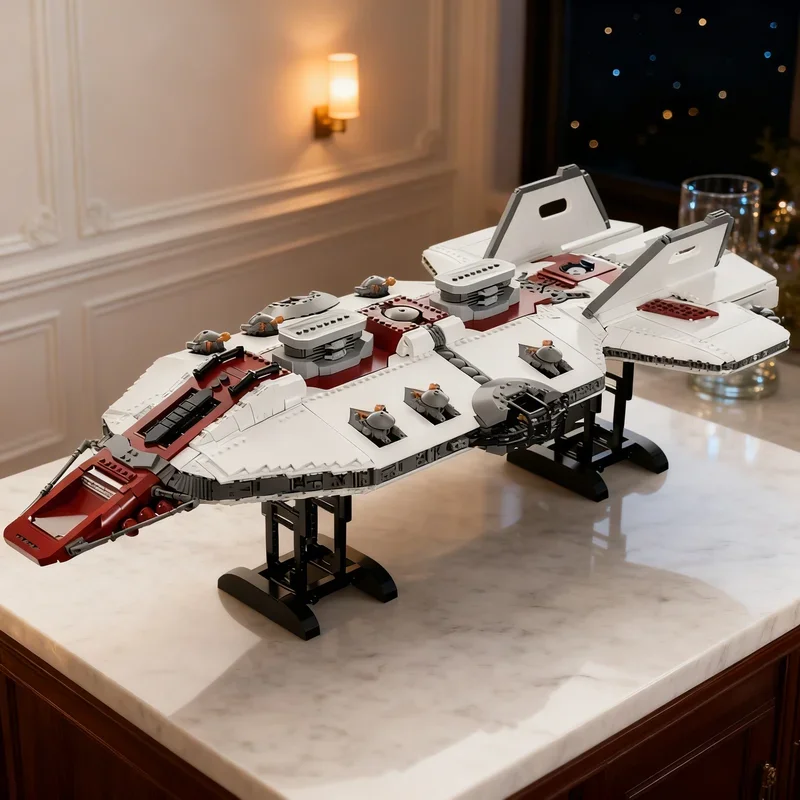 

5256 деталей MOC: Звездный крейсер класса Valzaleer, модель UCS, конструктор, архитектурная игрушка, рождественский подарок, кирпичики для детей, DIY