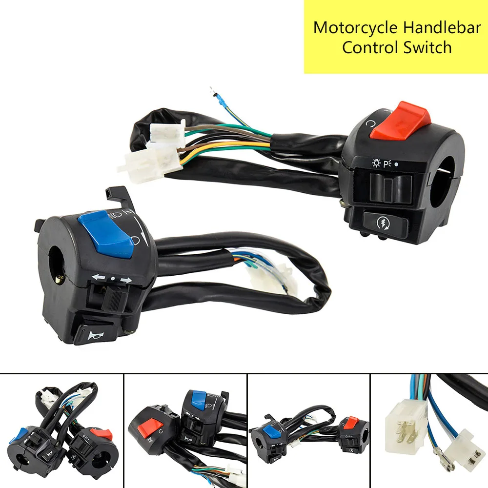 Motorcycle Handlebar Switch Control 7/8 Inch Universal Motorbike Horn Turn Signal Headlight Handle Bar Left Right Control Switch