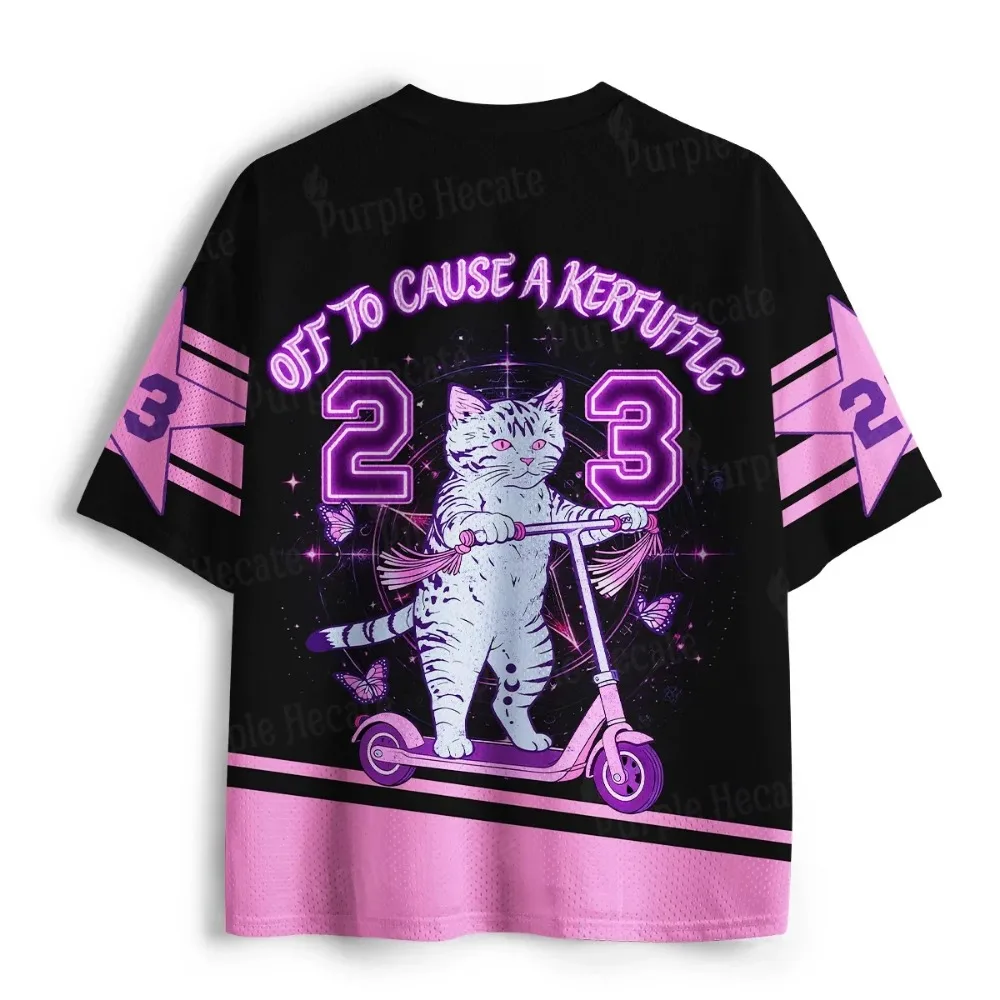 Sommermode Neues Design Skateboard-Katze 3D-Druck Herren Damen V-Ausschnitt Sport-T-Shirt Atmungsaktiv Schnelltrocknend Street Y2K Familienkleidung – Detail 3