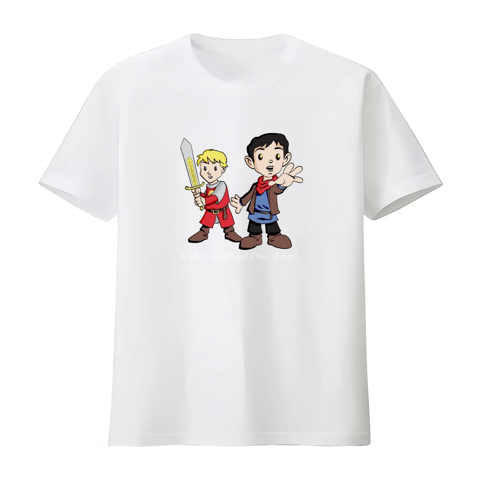 Merlin & Arthur T-Shirt Summer Casual Cotton Tee Oversized Streetwear Tops Vintage Graphic Print Loose Fit Short Sleeve
