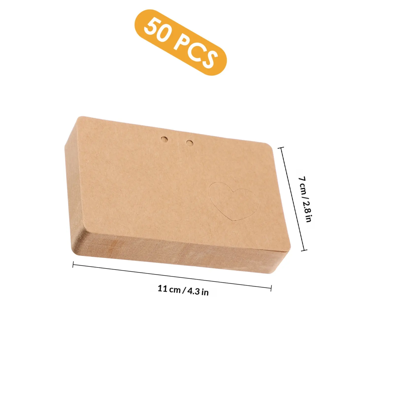 50Pcs Kraft Paper Gift Tags Heart Cutout Red String Foldable Price Labels for Wedding Birthday Scrapbooking