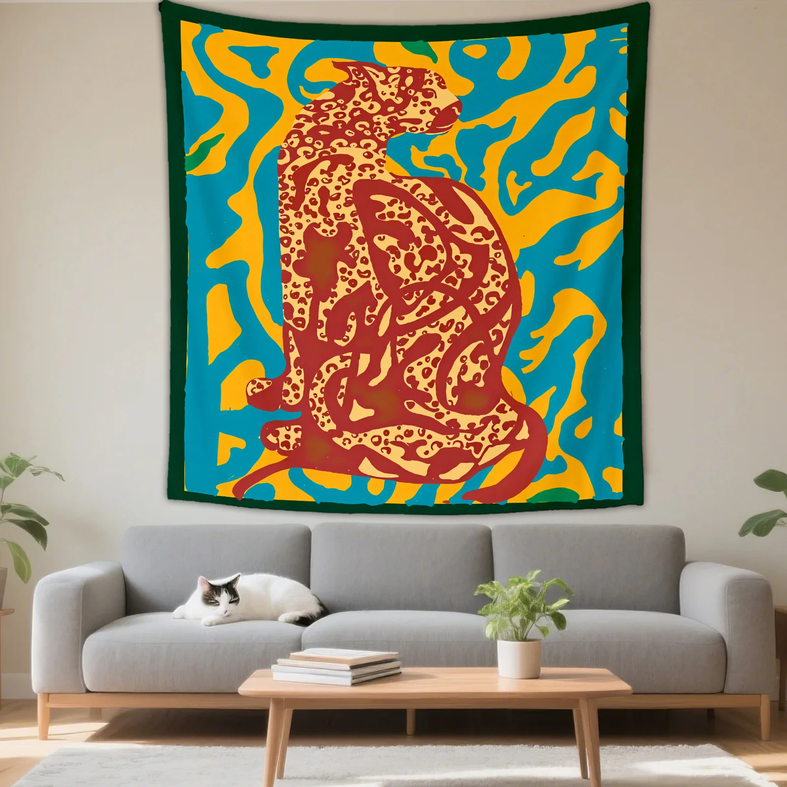 VIKAMA Skeleton Couple & Leopard Tapestry, 6 Assorted Designs, Wall Hanging Art for Bedroom Living Room