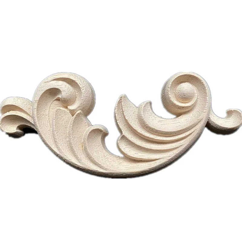13cm Wooden Carved Appliques Onlay Carvings Decal for Headboard Door Bed Wall Cabinet Dresser Furniture Crafts Furniture Decor