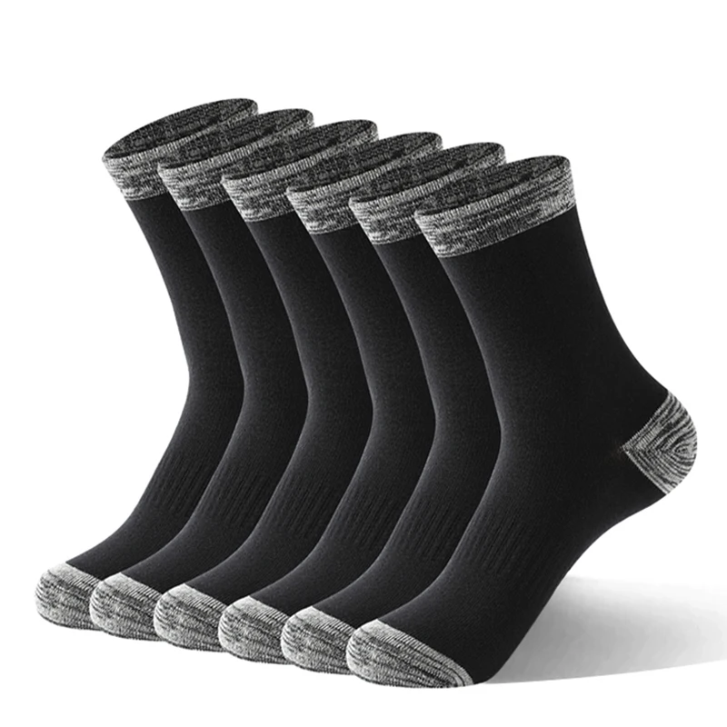

5 Pairs/Lot Men Socks Autumn Winter High Quality Casual Running Black Sports Hiking Socks Male Long Socks Comfortable Size 38-44
