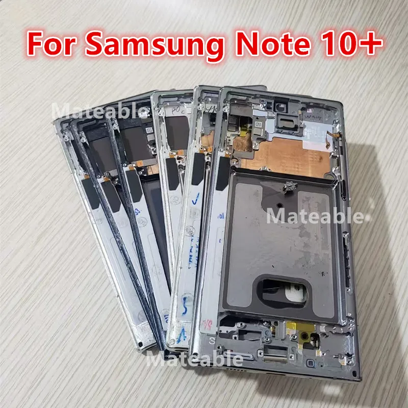 Middle Frame For Samsung Galaxy Note 10 Plus N975 N976 Housing Board LCD Faceplate Bezel Replace Repair Parts + Side Buttons
