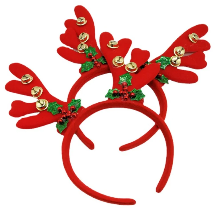 Children's Christmas sun hoop lovely antlers show MOE bell hair hoop