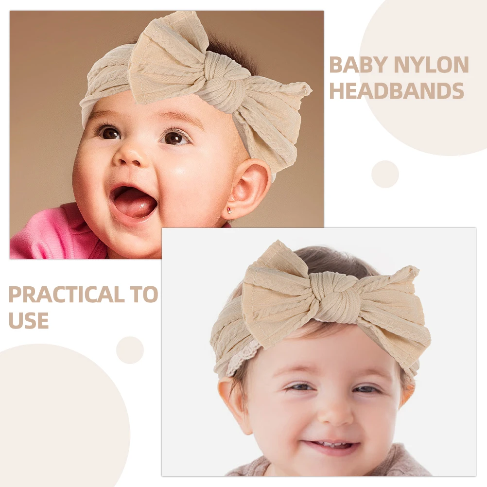 

2pcs Baby Nylon Headbands Elastic Bow Hair Accessories for Girls Toddler Newborn Soft Flexible Wear Resistant Practical