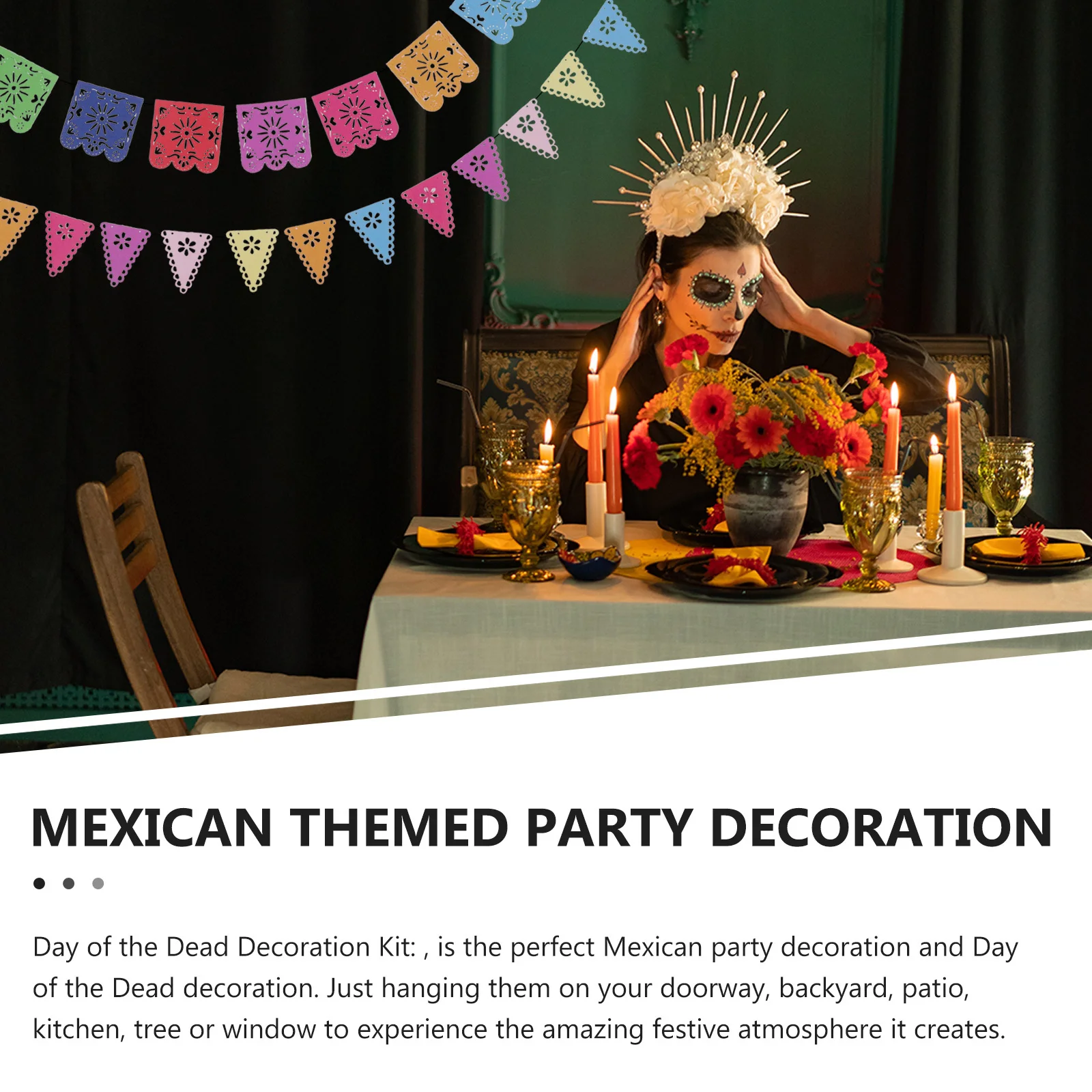 

1 Set Banner Premium Felt Hanging Decor For Cinco De Mayo Mexican Party Outdoor Indoor Fiesta Day Of The Dead
