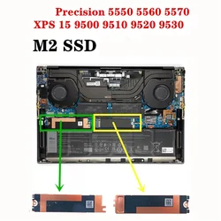 노트북 M2 SSD 브래킷 방열판 플레이트, DELL XPS15 9500 9510 9520 9530 정밀 5550 5560 5570 0130R6 006N16 용, 신제품
