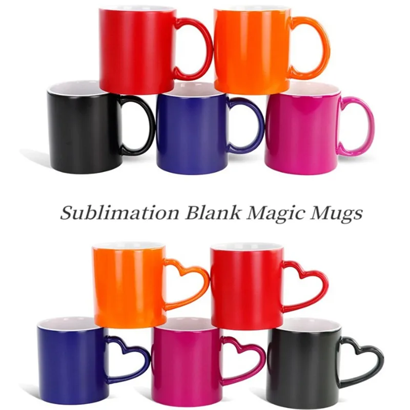 Thermal Sublimation Blank  Magic Color Change Sensitive Ceramic Mug Water Coffee Milk Cup For Diy Logo Printing Pictures