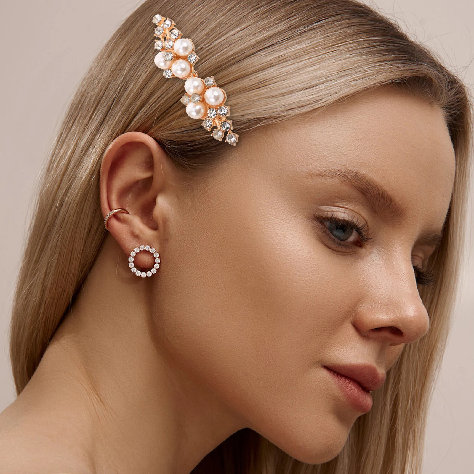 

2Pcs Faux Pearl Flower Side Comb Bridal Hair Accessories Wedding Hairstyles Clips Decorative Jewelry for Brides