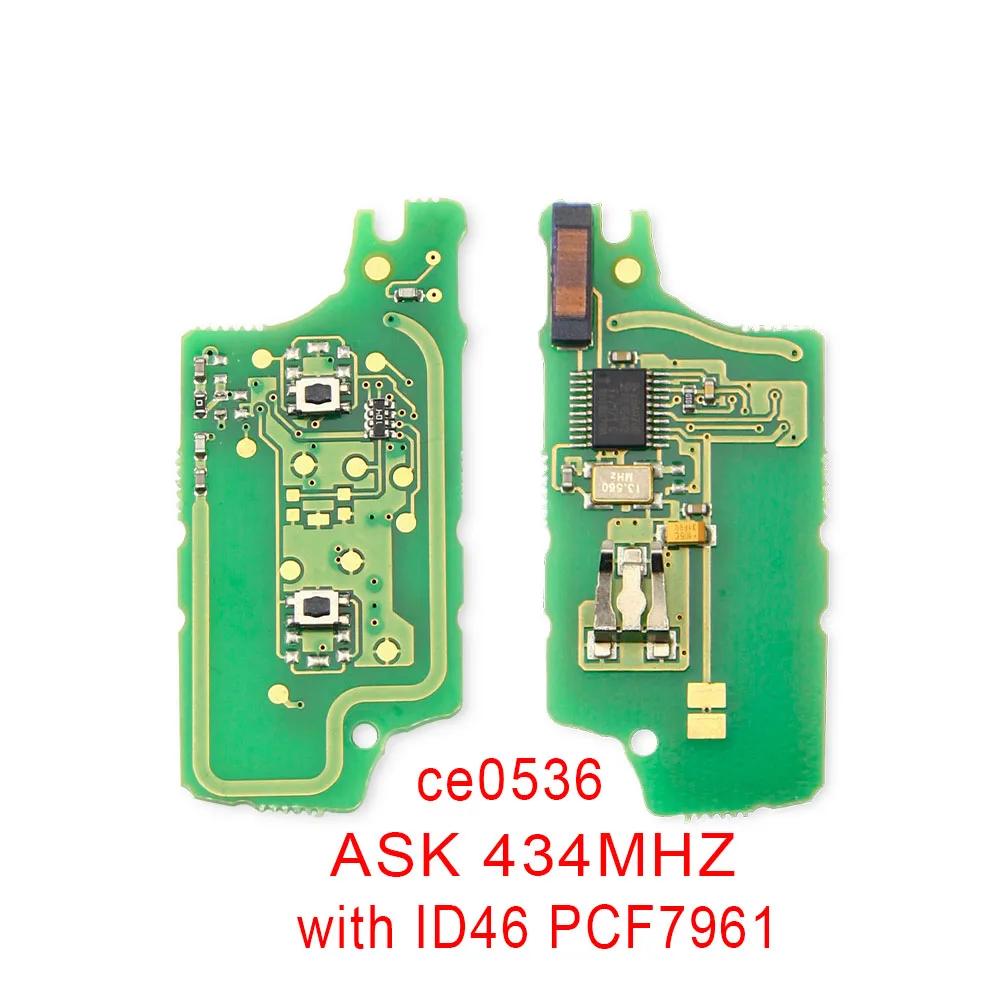 Keyywe CE0536 zmodyfikowana klapka 2/3 przycisków zdalny kluczyk dla partnera Peugeot 307 308 407 408 3008 ASK/FSK 433MHz PCF7961 HU83/VA2