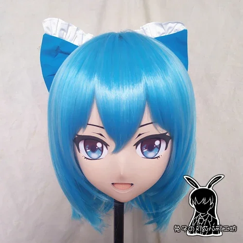 (Rabbit 35) Resin Crossdress Pretty Girl 3/4 Head BJD Doll Cartoon Anime TouHou Project Cirno Cosplay Kigurumi Mask Crossdresser