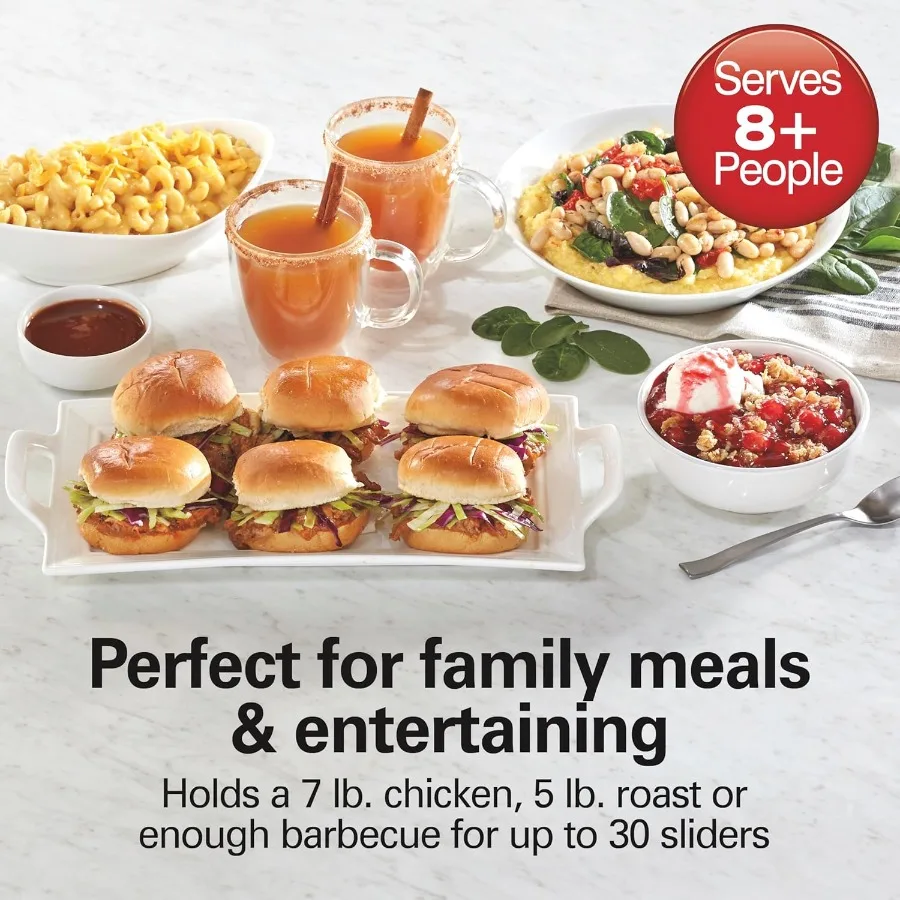 طباخ بطيء سعة 7 لتر مع مقابض قابلة للطي موفرة للمساحة للطهي المنزلي الفعال 3 إعدادات للحرارة لإعداد الوجبات متعددة الاستخدامات #3