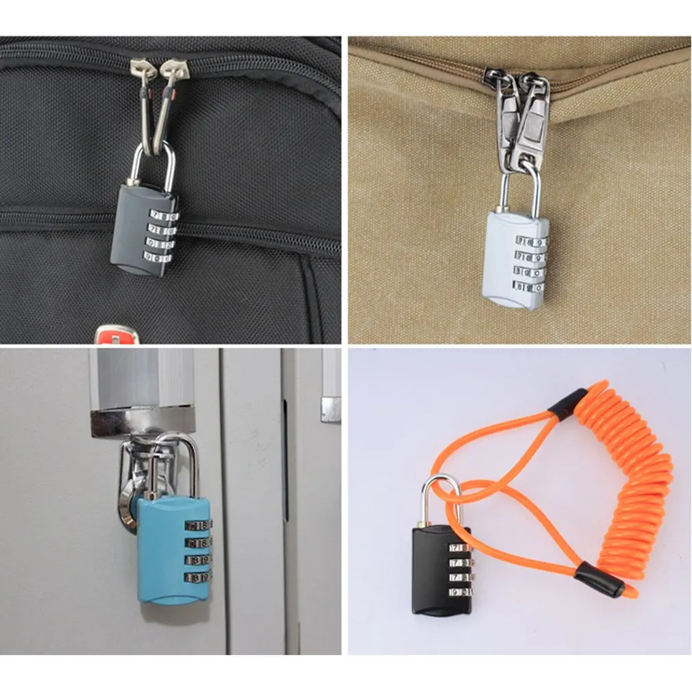 Candados de 4 dígitos para Mini maleta de equipaje, candado de combinación de código de número de dígitos, candado de seguridad, candados de contraseña seguros para viajes