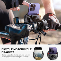 Metal Motorcycle Phone Holder Shockproof Bike Phone Support One-hand Operation 360 Degree Adjustment for Mobile Phone 4.7-7 Inch