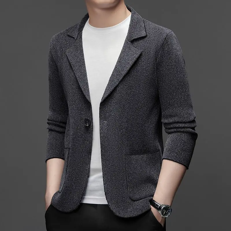 

Fashionable Korean Cardigan Sweater Men's Jacket Top Suit Knitted Autumn