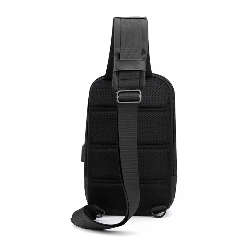 Men's Waterproof USB Oxford Crossbody Bag  Chest Bag for Male Sport Shoulder Sling Bag Multifunction Short Travel Messenger Pack