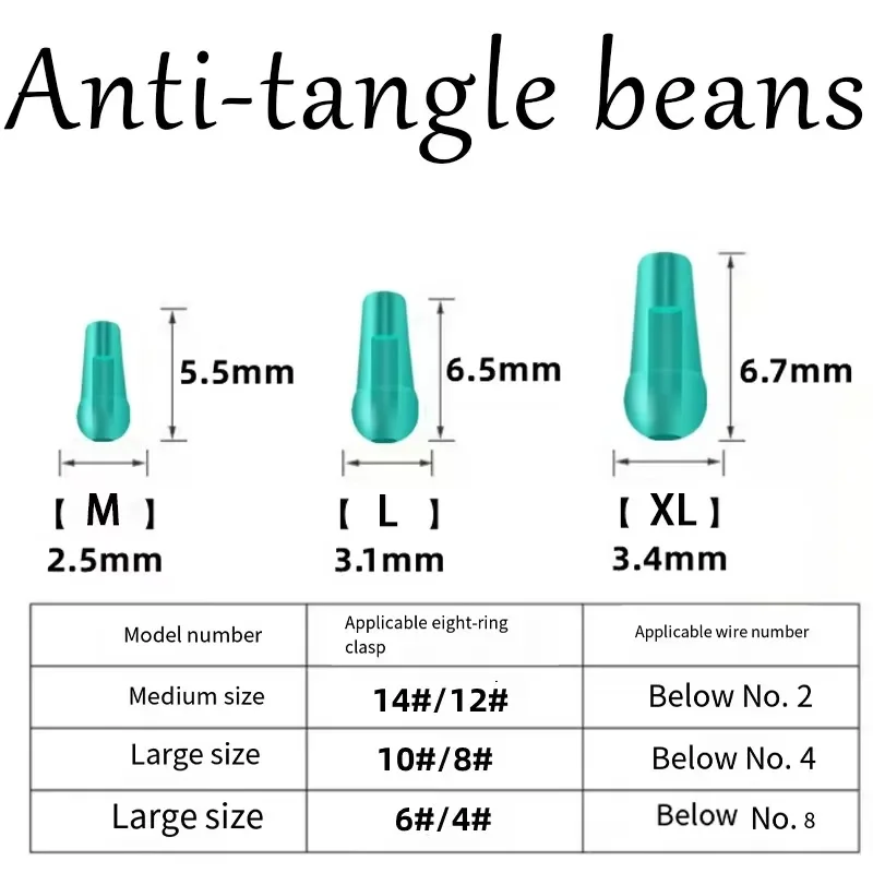 100 Stück/Set Silikon Anti-Wickel-Gummi-Stopper für Karpfen- und Fliegenfischen, ovale Angelstopper, Angelzubehör – Detail 2
